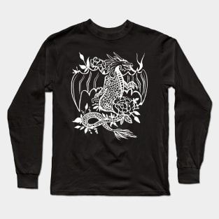 Dragon & Flowers Gothic Romantic Medieval Long Sleeve T-Shirt